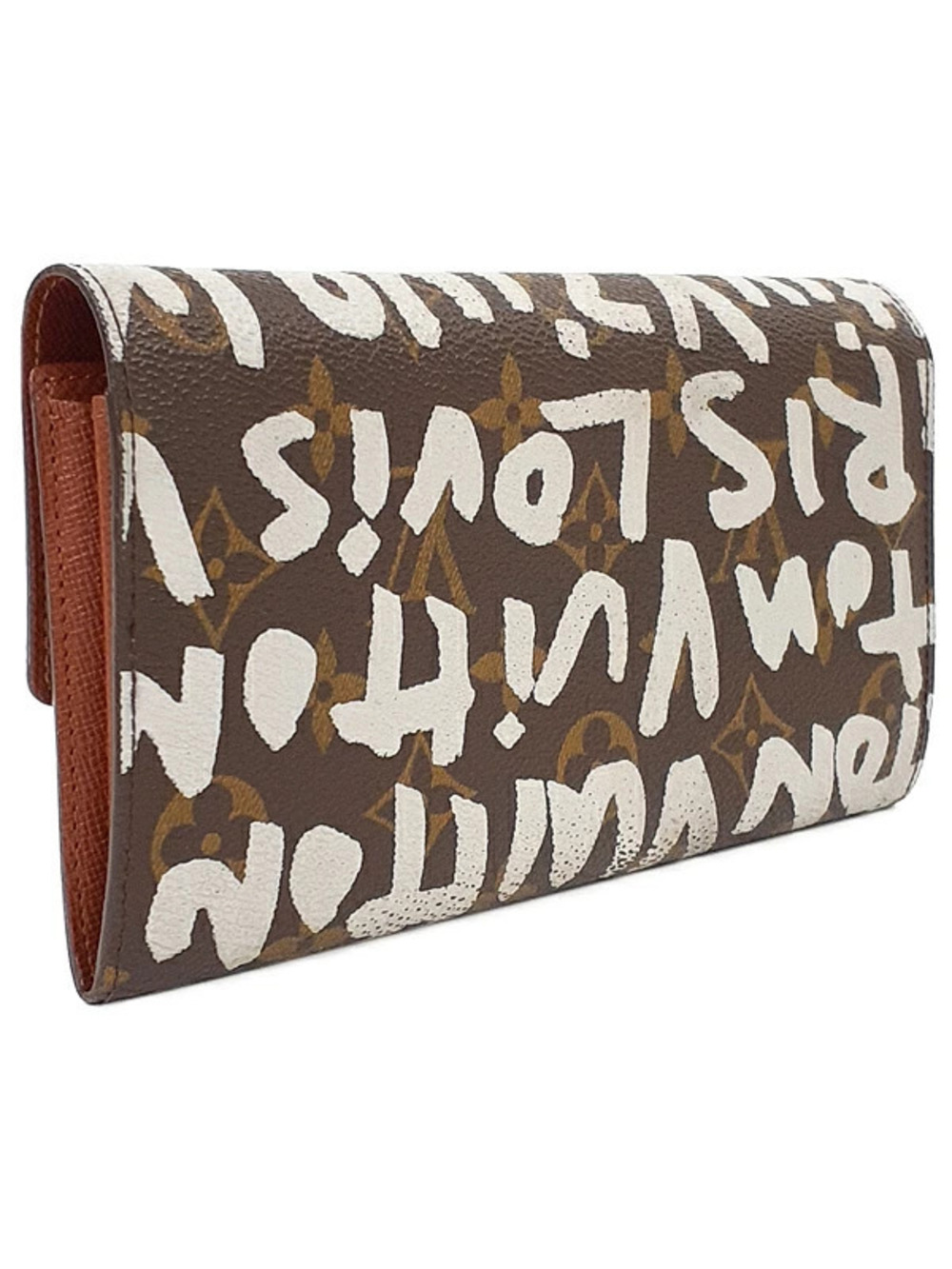 Louis Vuitton fold Graffiti Bi Credit Portemonnaie Monogram Wallet Long Brown